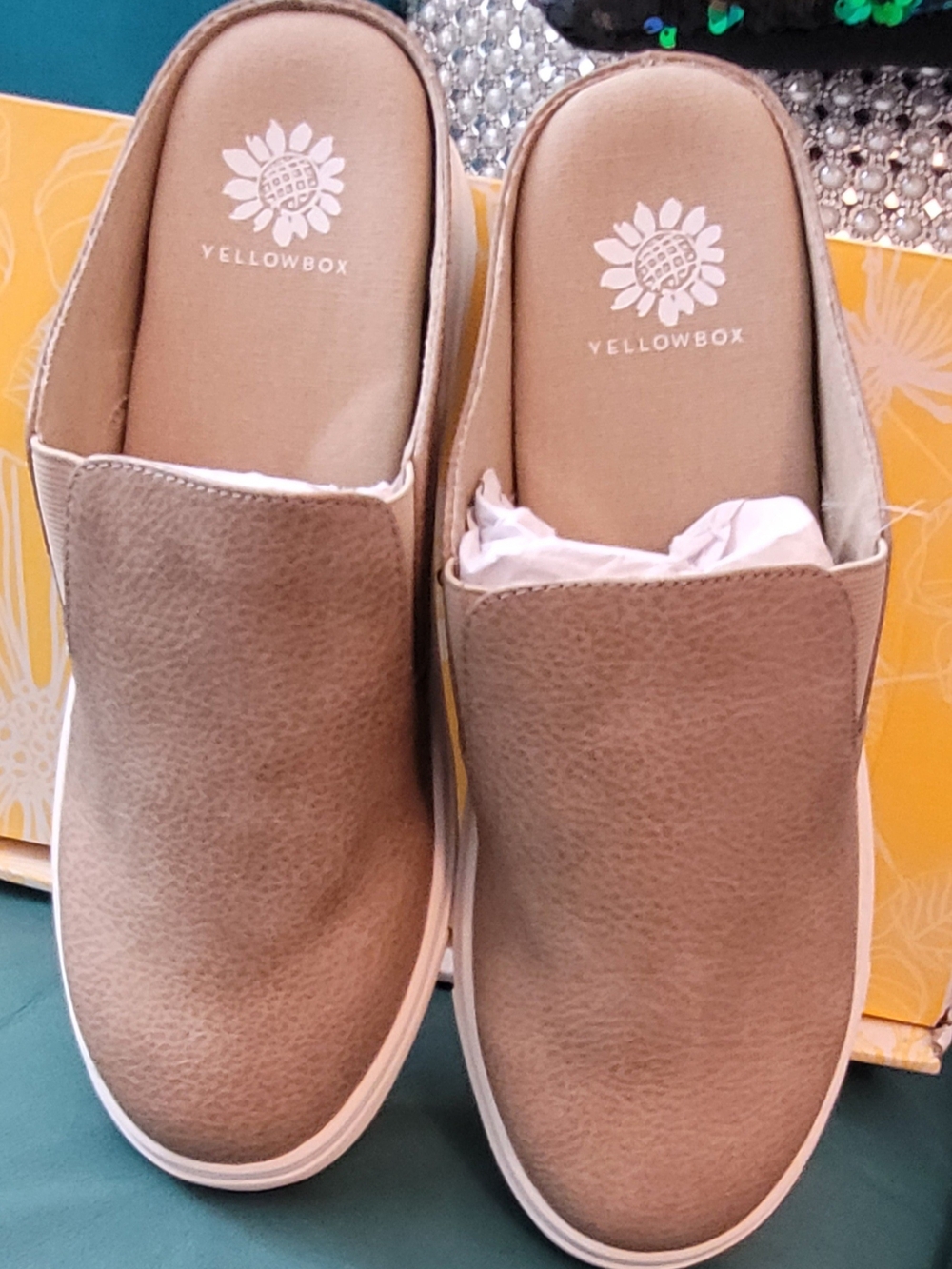 Yellow Box Taupe Slip-On Clog Sneakers with White Platform - Picture 10 of 13